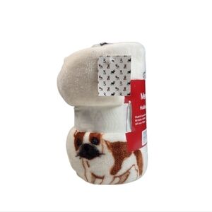 NEW MerryBrite Holiday Print Throw - Dogs wearing Santa Hats